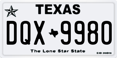 TX license plate DQX9980