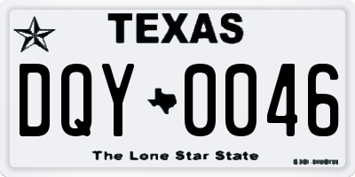 TX license plate DQY0046