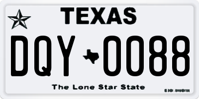 TX license plate DQY0088