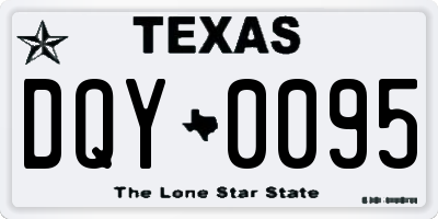 TX license plate DQY0095