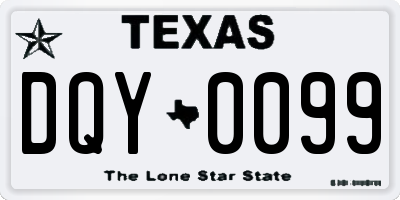 TX license plate DQY0099