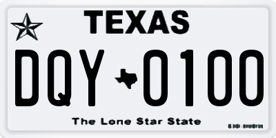 TX license plate DQY0100
