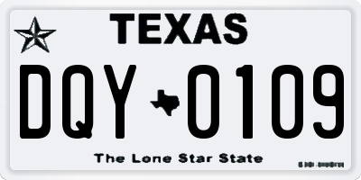 TX license plate DQY0109
