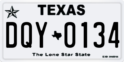 TX license plate DQY0134