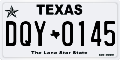 TX license plate DQY0145