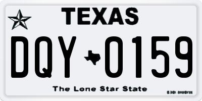 TX license plate DQY0159
