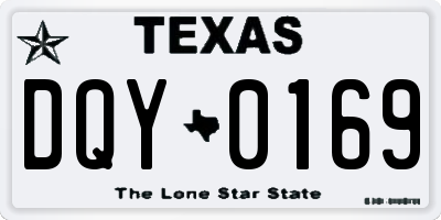 TX license plate DQY0169