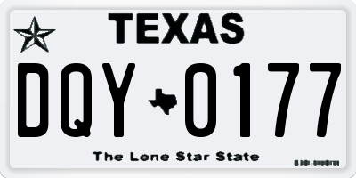 TX license plate DQY0177