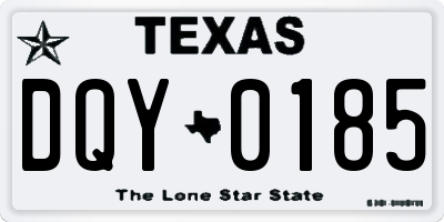 TX license plate DQY0185