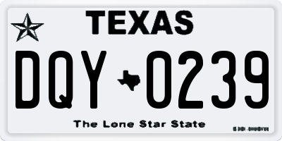 TX license plate DQY0239