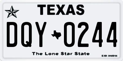 TX license plate DQY0244