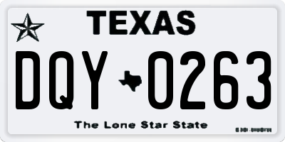 TX license plate DQY0263