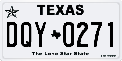 TX license plate DQY0271