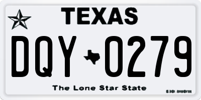 TX license plate DQY0279