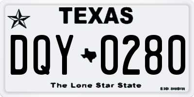 TX license plate DQY0280