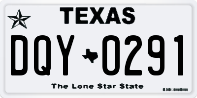 TX license plate DQY0291