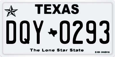 TX license plate DQY0293