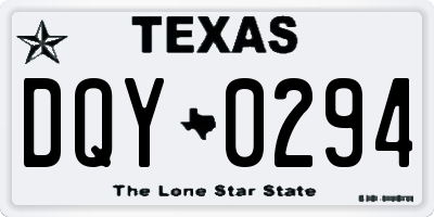 TX license plate DQY0294