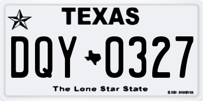 TX license plate DQY0327