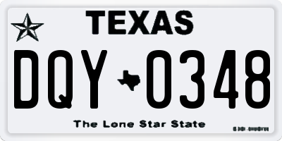 TX license plate DQY0348