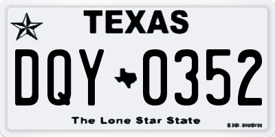 TX license plate DQY0352