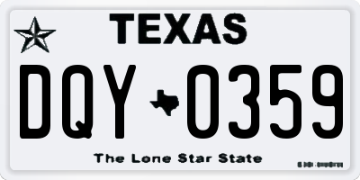 TX license plate DQY0359