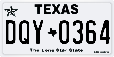 TX license plate DQY0364