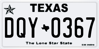 TX license plate DQY0367