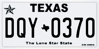 TX license plate DQY0370