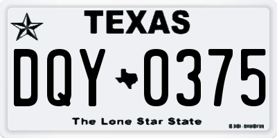 TX license plate DQY0375
