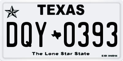 TX license plate DQY0393