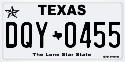 TX license plate DQY0455