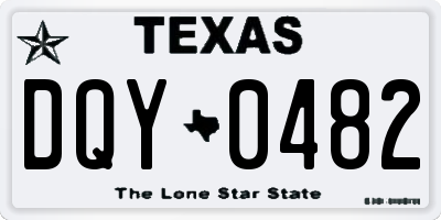 TX license plate DQY0482