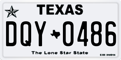 TX license plate DQY0486