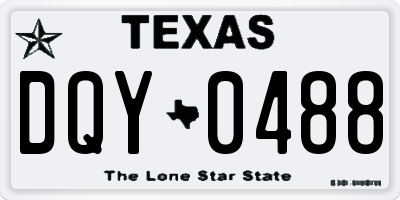 TX license plate DQY0488