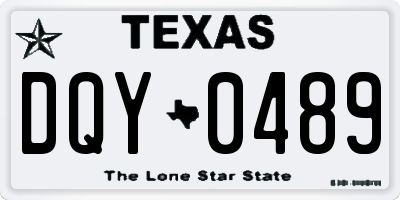 TX license plate DQY0489