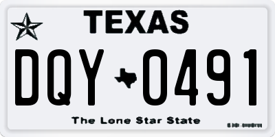 TX license plate DQY0491