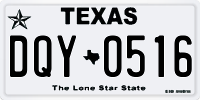 TX license plate DQY0516
