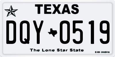 TX license plate DQY0519