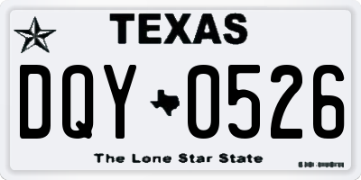 TX license plate DQY0526