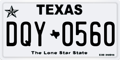 TX license plate DQY0560