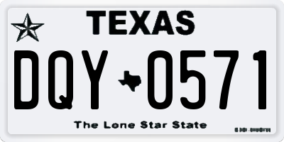 TX license plate DQY0571