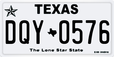 TX license plate DQY0576