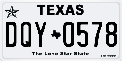 TX license plate DQY0578