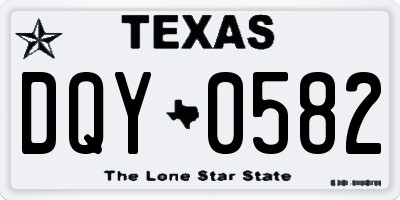 TX license plate DQY0582