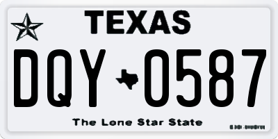 TX license plate DQY0587