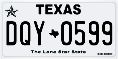 TX license plate DQY0599