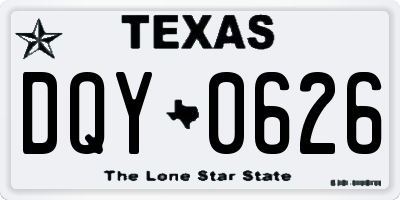 TX license plate DQY0626