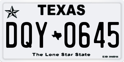 TX license plate DQY0645