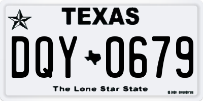 TX license plate DQY0679